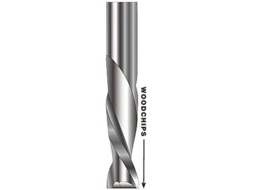 Spiral Downcut Endmill - HSS, 1/4in Diameter, For Wood
