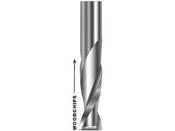 Spiral Upcut Endmill - HSS, 1/4in Diameter, For Wood