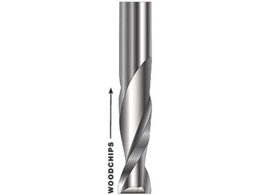 Spiral Upcut Endmill - HSS, 1/4in Diameter, For Wood
